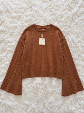 Marled bell sleeve sweater